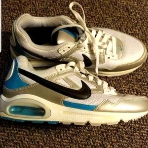 Women's White Silver Teal Running Shoes